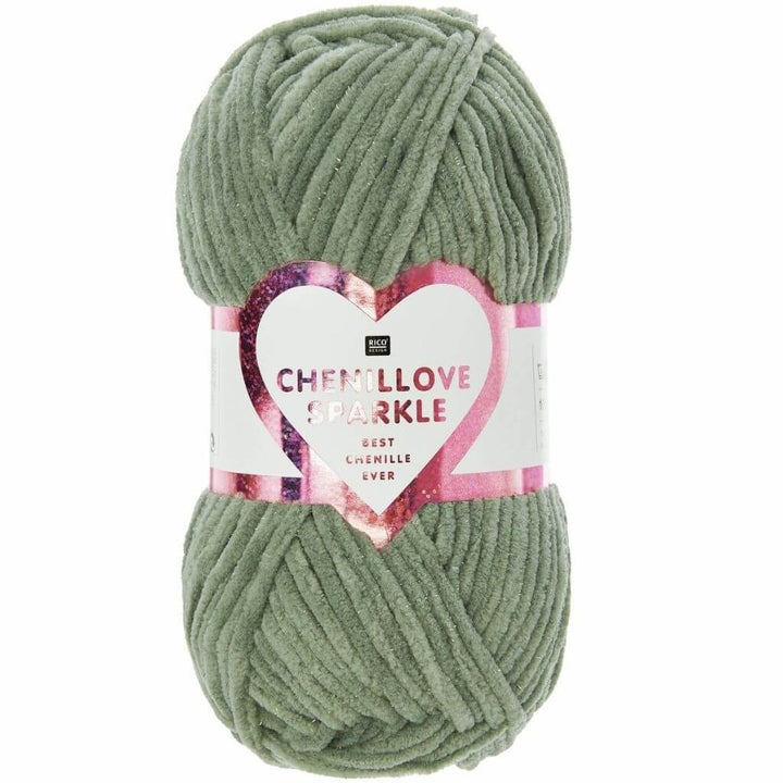 Rico Design Chenillove Sparkle, Farbe 005 Salbei – Synthetik bei Lieblingsgarn