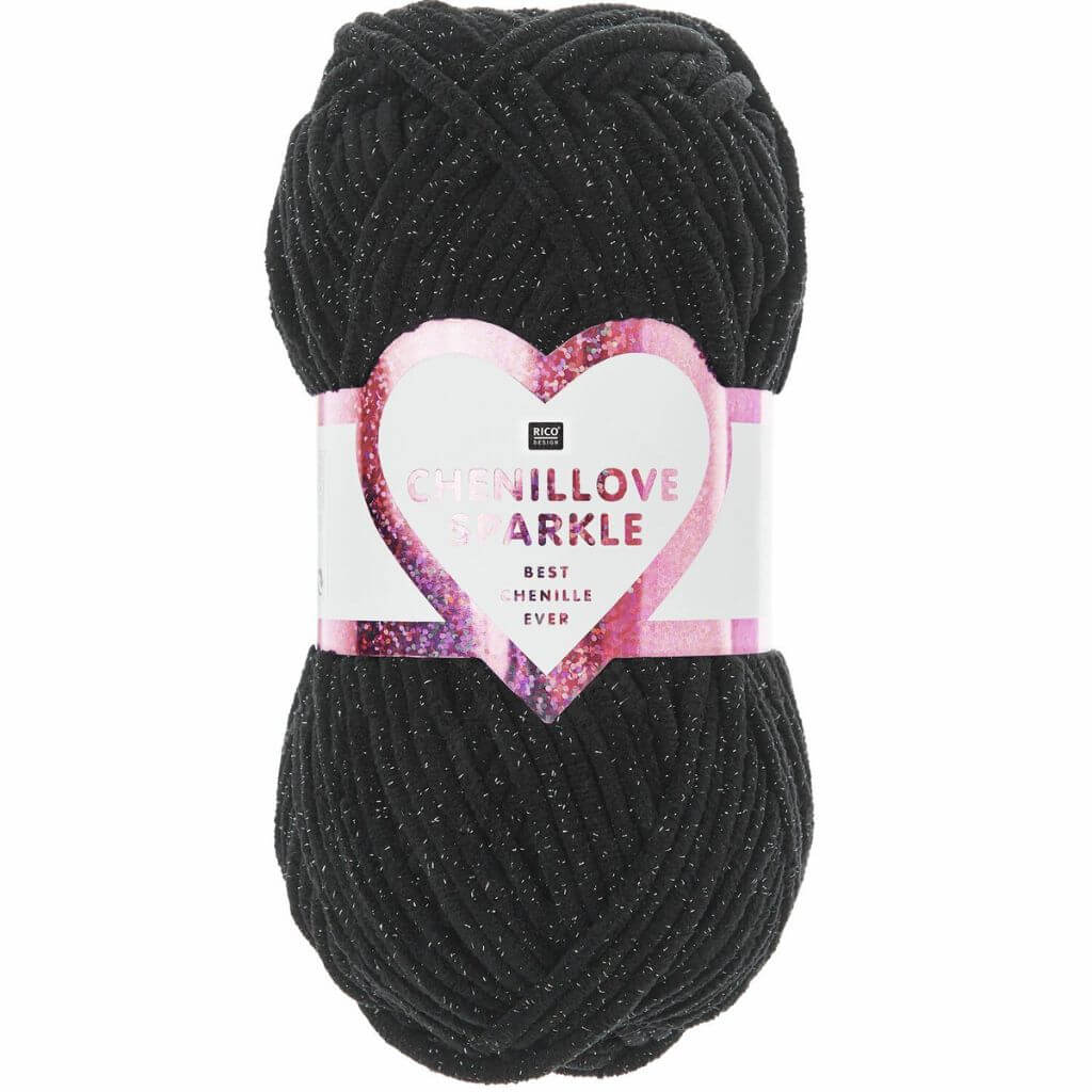 Rico Design Chenillove Sparkle, Farbe 006 Schwarz – Synthetik bei Lieblingsgarn