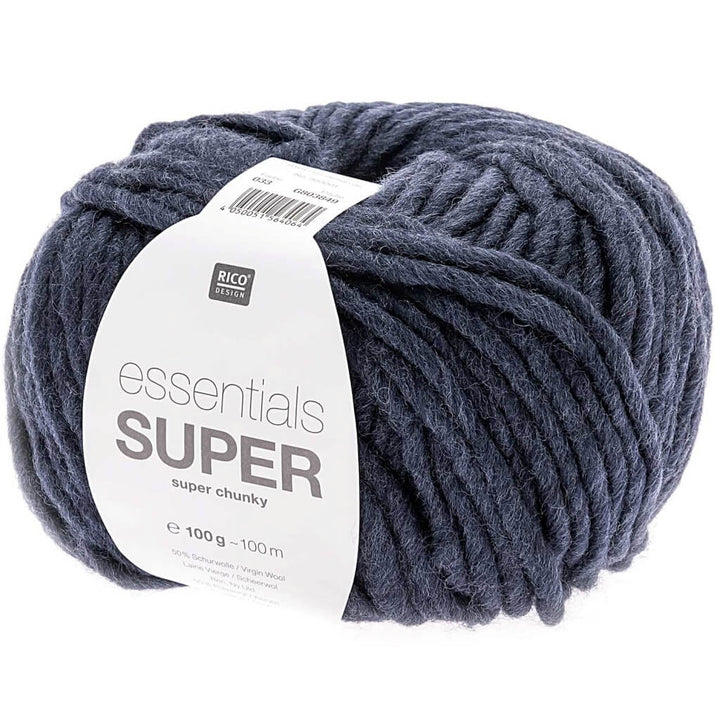 Rico Design Essentials Super Super Chunky - 100g, Farbe 033 Nachtblau – Acryl und Schurwolle bei Lieblingsgarn