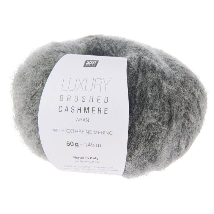 Rico Design Luxury Brushed Cashmere aran, Farbe 006 aran anthrazit – Kaschmir und Merino bei Lieblingsgarn
