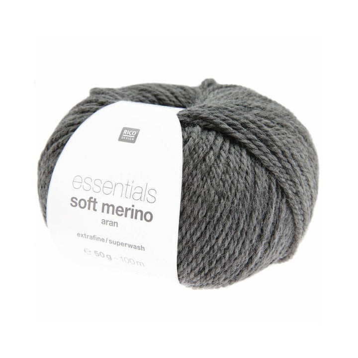 Rico Design Essentials Soft Merino Aran, Farbe 094 Mittelgrau – Schurwolle bei Lieblingsgarn