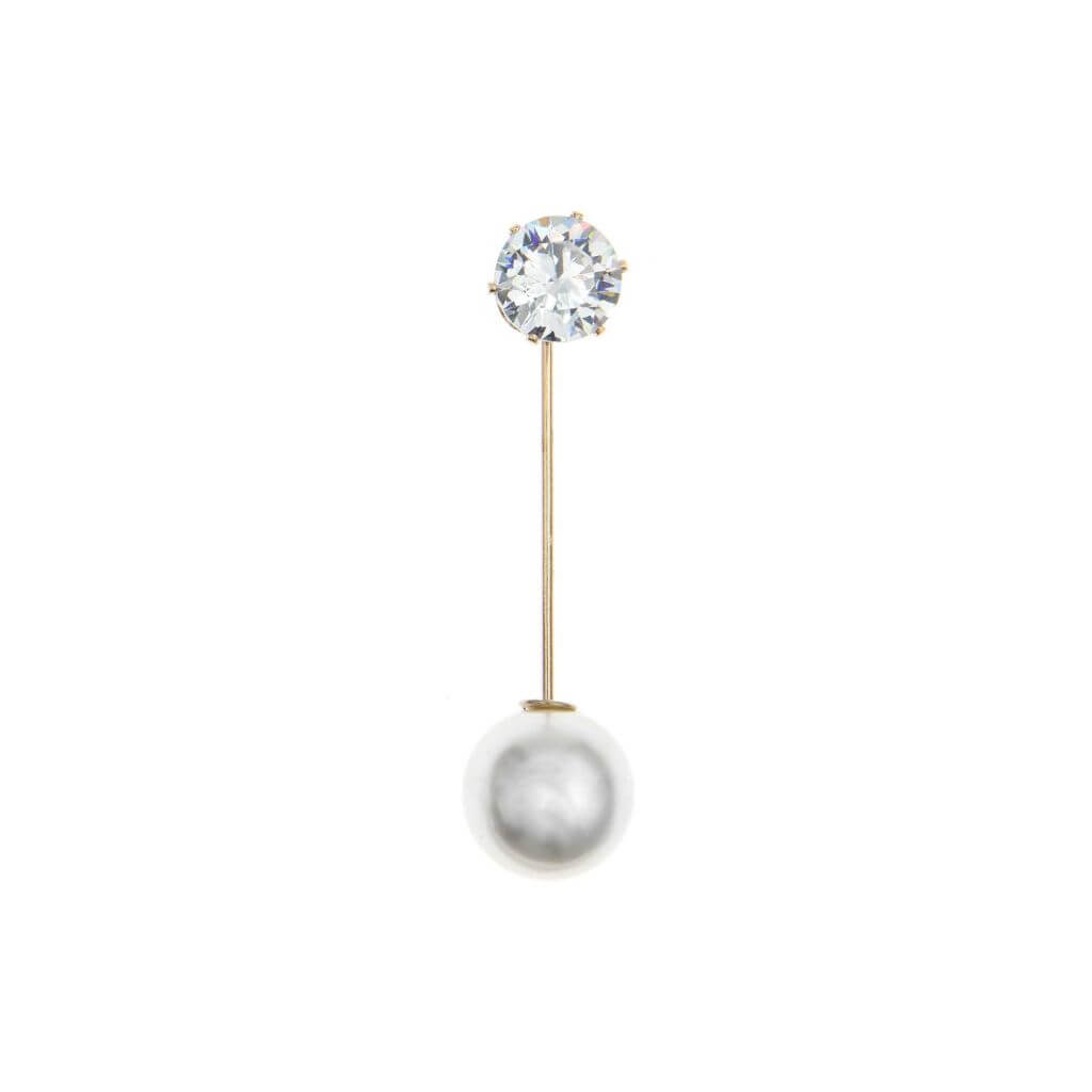 Rico Design Zwei-Perlen-Pin, perlweiß/Strass, 50 x 12 mm bei bei bei bei bei bei bei bei bei bei Lieblingsgarn