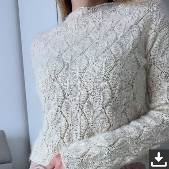 Rita Koch Leaves Sweater Pullover mit Blättermuster Strickanleitung - Rita Koch (PDF) bei bei bei bei bei bei Lieblingsgarn