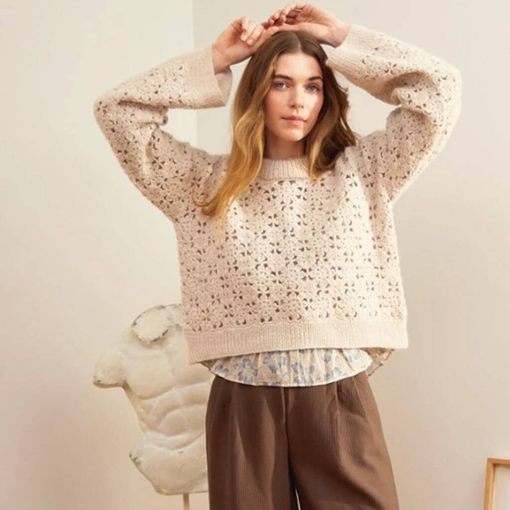 Sandnes Garn Pattern Damen Pullover Fleur Sweater Häkelanleitung - Sandnes Garn (Heft) bei bei bei bei bei bei Lieblingsgarn