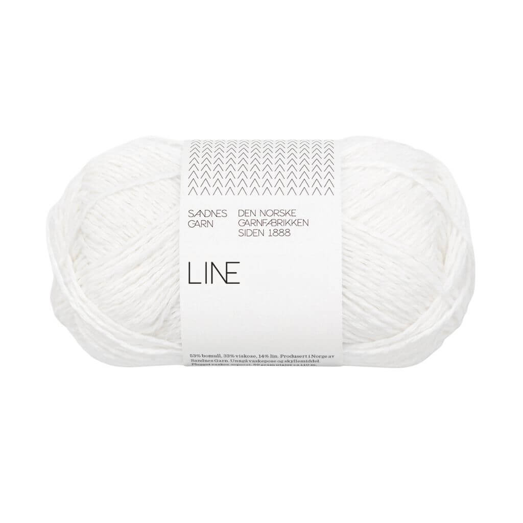 Sandnes Garn Line - 50g, Farbe 1001 white – Baumwolle, Leinen und Viskose bei Lieblingsgarn