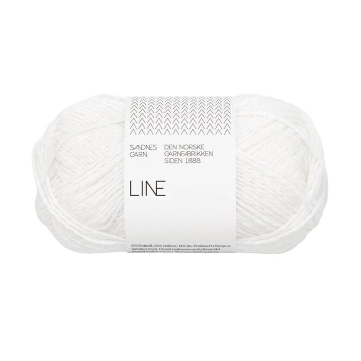Sandnes Garn Line - 50g, Farbe 1001 white – Baumwolle, Leinen und Viskose bei Lieblingsgarn
