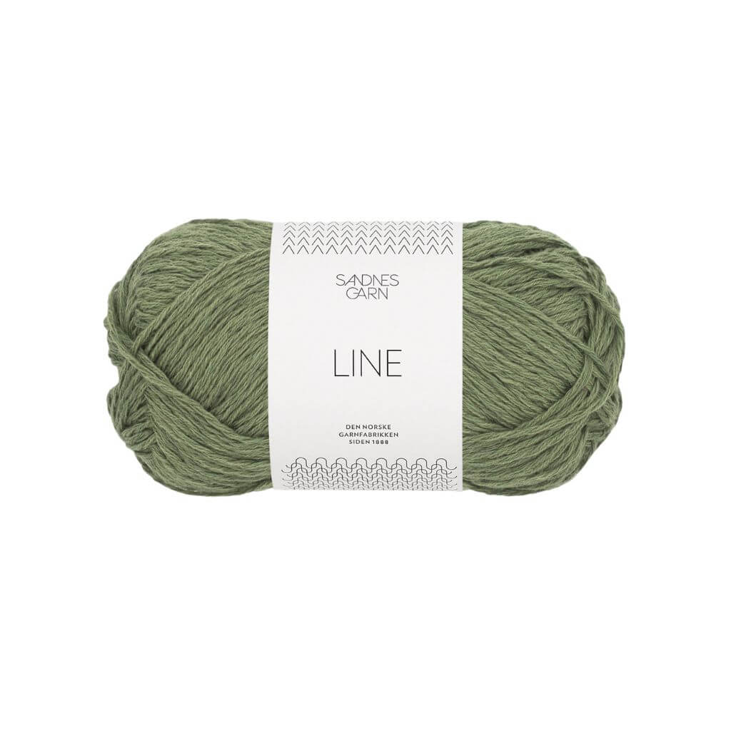 Sandnes Garn Line - 50g, Farbe 9062 Olivengrønn – Baumwolle, Leinen und Viskose bei Lieblingsgarn