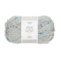 1502 - Lys Gråmelert Blå Tweed