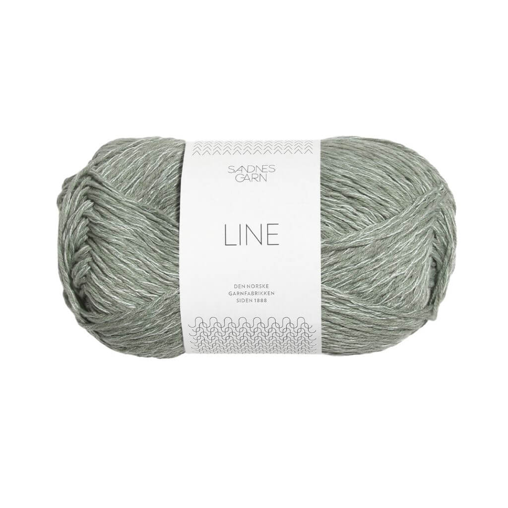Sandnes Garn Line - 50g, Farbe 8521 Støvet Lys Grønn – Baumwolle, Leinen und Viskose bei Lieblingsgarn
