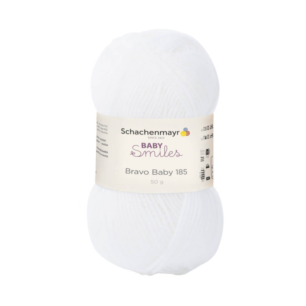 Schachenmayr Baby Smiles Bravo Baby 185 Babygarn, Farbe 1001 Weiß – Polyacryl bei Lieblingsgarn