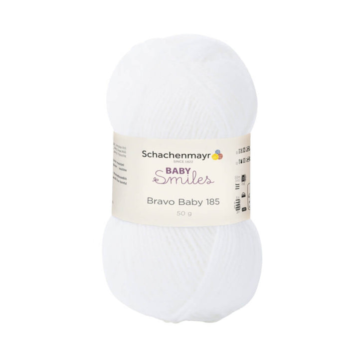 Schachenmayr Baby Smiles Bravo Baby 185 Babygarn, Farbe 1001 Weiß – Polyacryl bei Lieblingsgarn