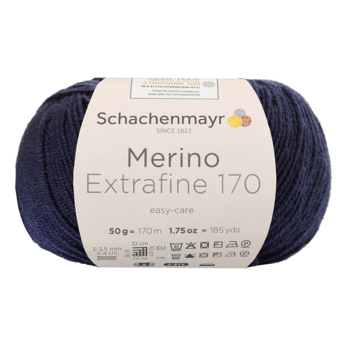 Schachenmayr Merino Extrafine 170, Farbe 50 Marine – Merino und Schurwolle bei Lieblingsgarn
