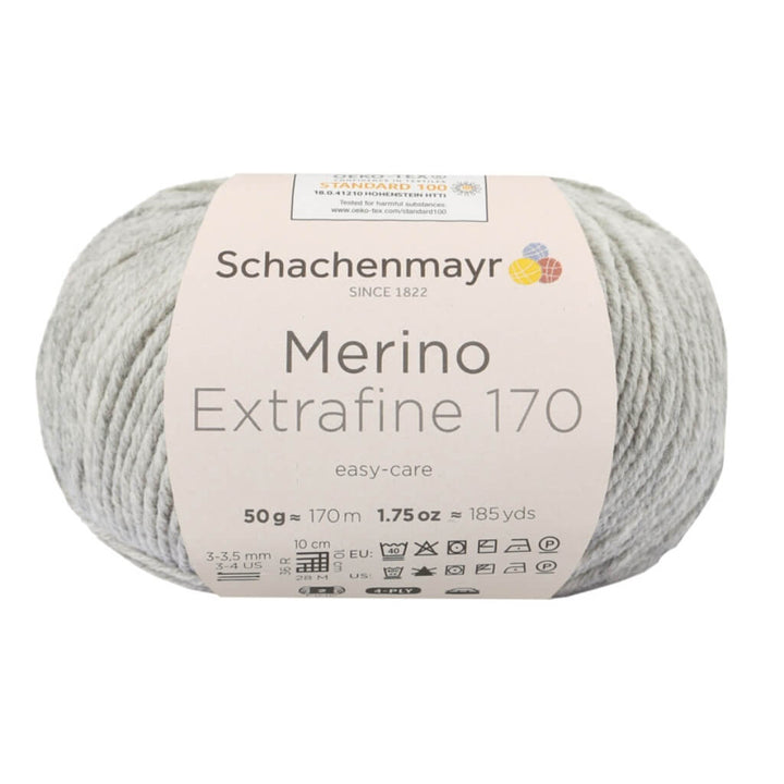 Schachenmayr Merino Extrafine 170, Farbe 90 Hellgrau Meliert – Merino und Schurwolle bei Lieblingsgarn