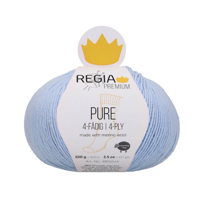Schachenmayr Regia Pure 4-fädig, Farbe 52 Light Blue – Merino und Schurwolle bei Lieblingsgarn