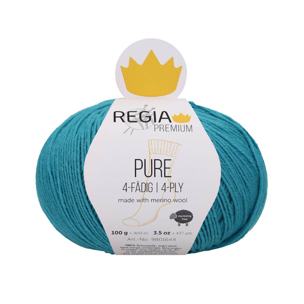 Schachenmayr Regia Pure 4-fädig, Farbe 68 Caribbean – Merino und Schurwolle bei Lieblingsgarn