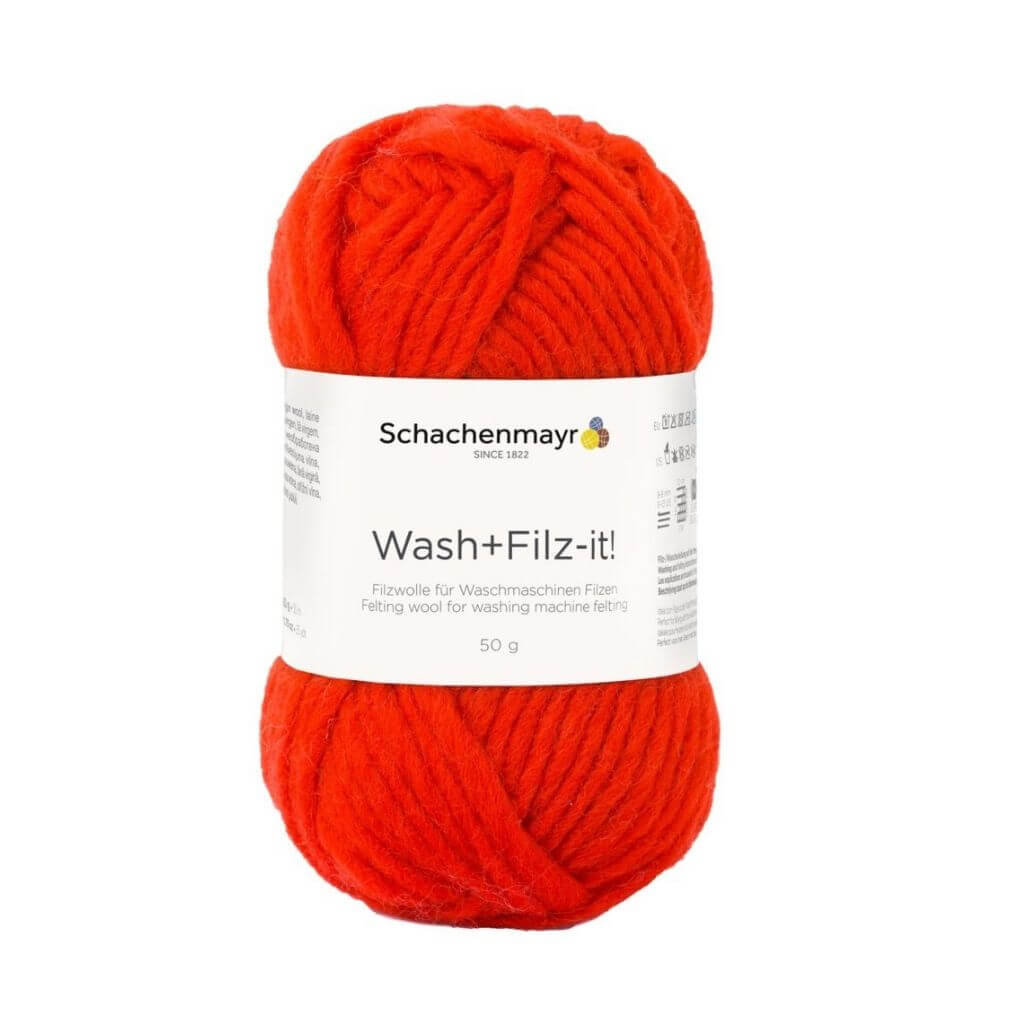Schachenmayr Wash+Filz-it! Filzwolle 50g, Farbe 19 Red – Schurwolle bei Lieblingsgarn