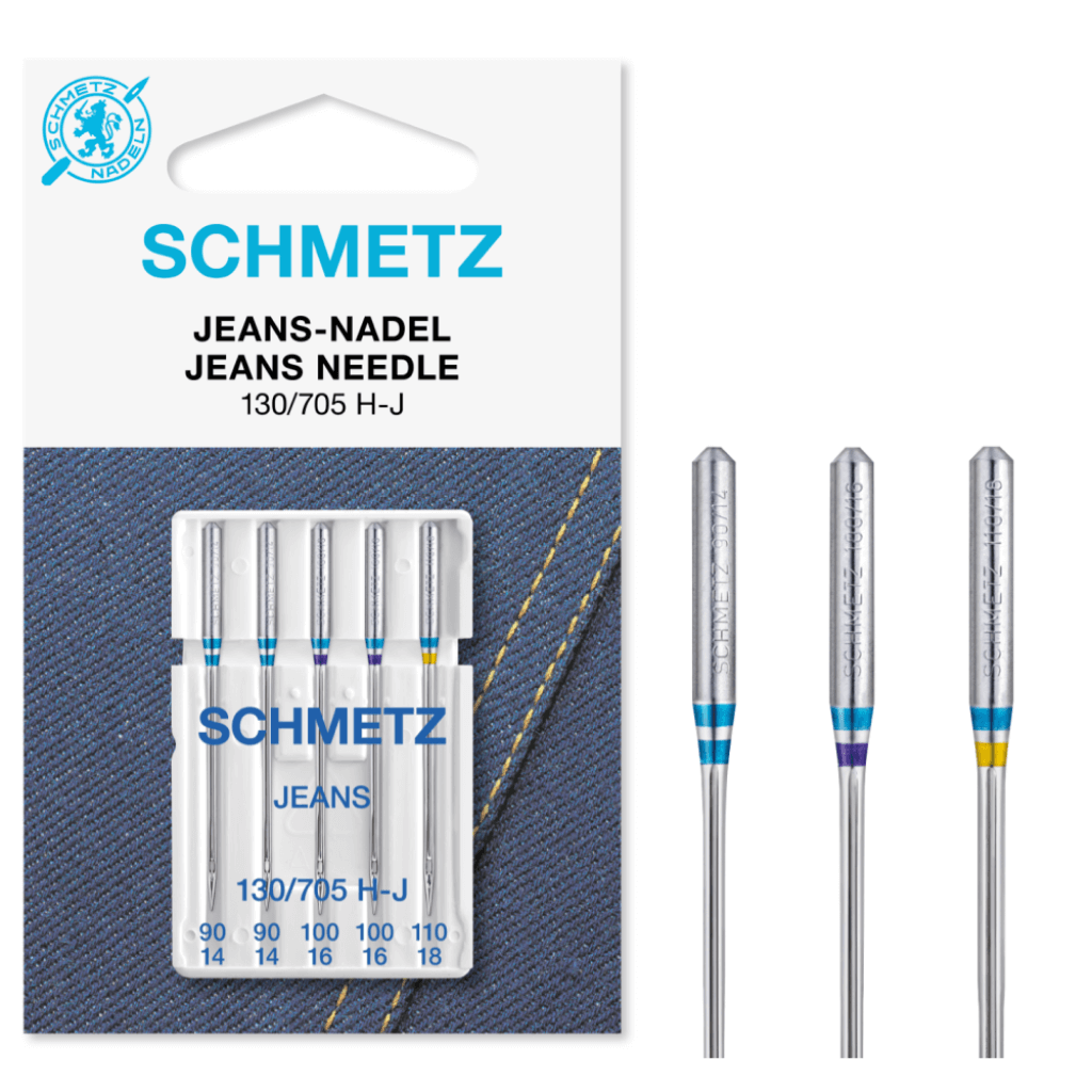 Schmetz 130/705 Jeans Nähmaschinennadeln, Farbe Sortiert 90 110 – Metall bei Lieblingsgarn
