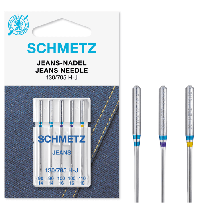 Schmetz 130/705 Jeans Nähmaschinennadeln, Farbe Sortiert 90 110 – Metall bei Lieblingsgarn