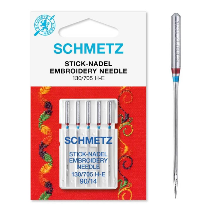Schmetz 130/705 H-E Sticknadel, Farbe 90 – Metall bei Lieblingsgarn