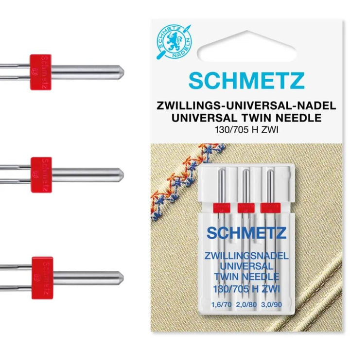 Schmetz Universal Zwillingsnadel 130/705 H-ZWI, Farbe 70 90 – Metall bei Lieblingsgarn