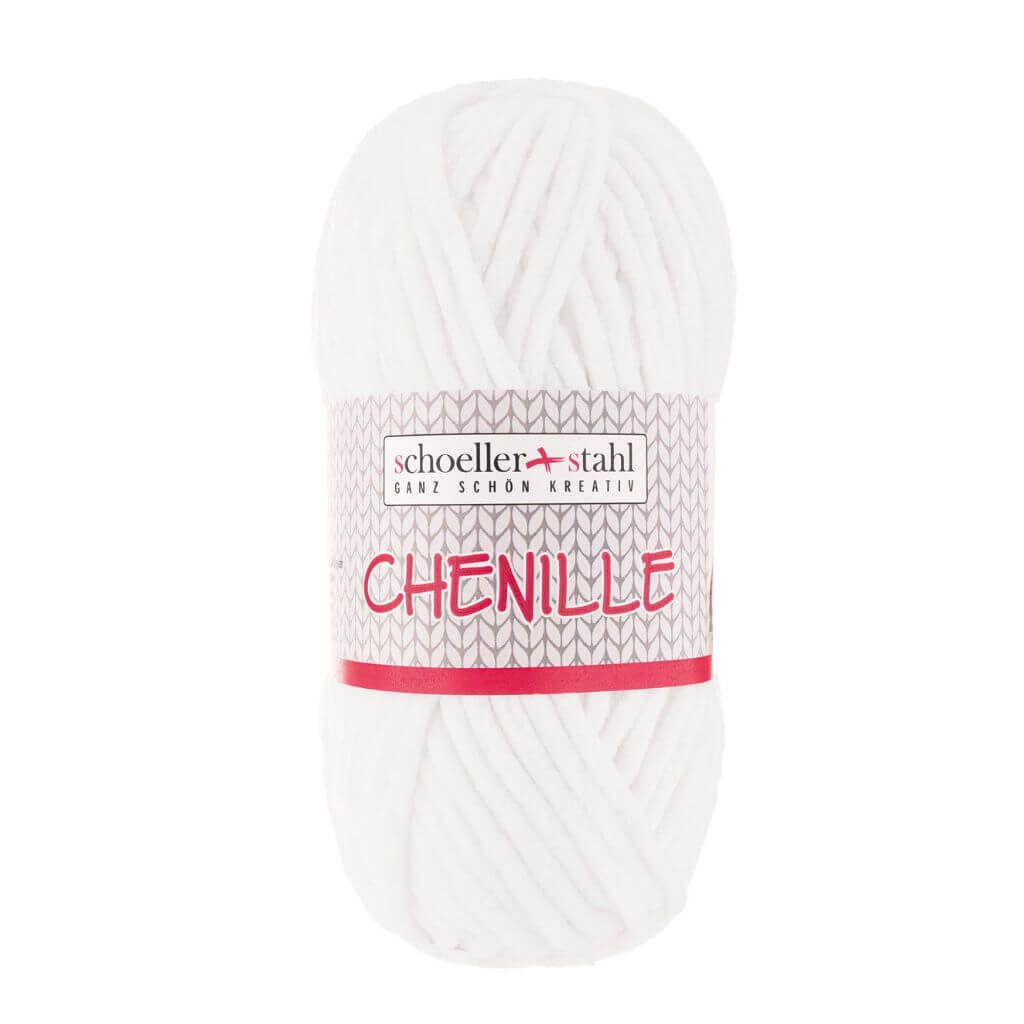Schoeller + Stahl Chenille, Farbe 01 Weiss – Polyester bei Lieblingsgarn