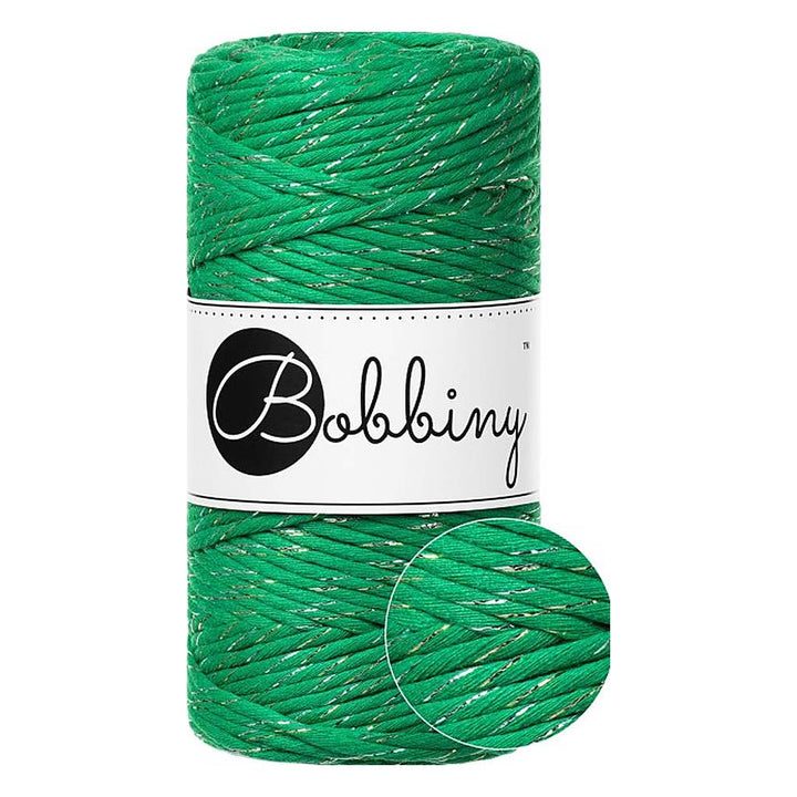 Bobbiny Makramee Garn 3mm, Farbe Shiny Jade Green – Baumwolle bei Lieblingsgarn