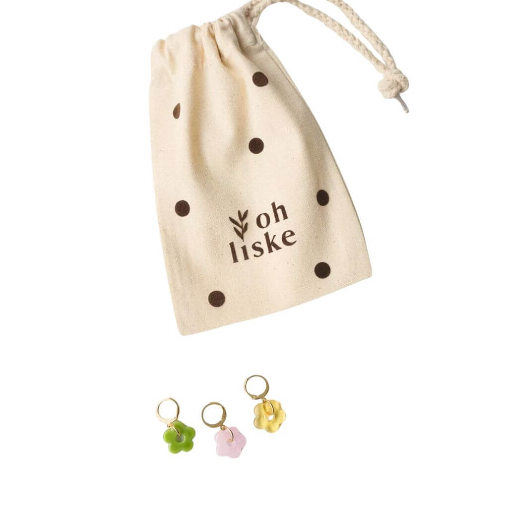 ohliske Maschenmarkierer Set Blumen – Produktansicht, Baumwolle und Metall bei bei bei bei bei bei bei bei bei Lieblingsgarn