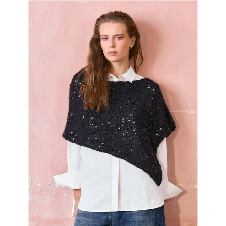 Belle Poncho Paljett Strickanleitung - Sandnes Garn (Heft)