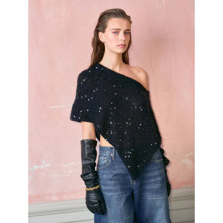 Belle Poncho Paljett Strickanleitung - Sandnes Garn (Heft)