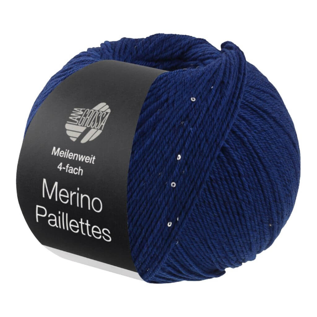 Lana Grossa Merino Paillettes, Farbe 2304 Dunkelblau – Merino, Schurwolle und Synthetik bei Lieblingsgarn