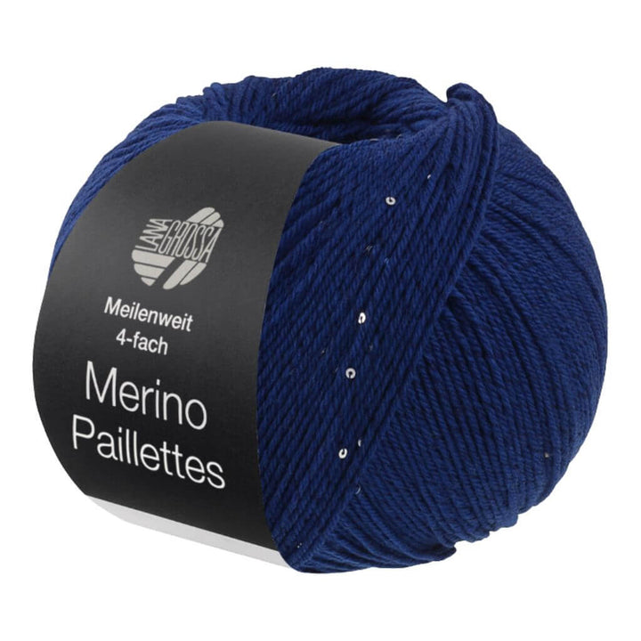 Lana Grossa Merino Paillettes, Farbe 2304 Dunkelblau – Merino, Schurwolle und Synthetik bei Lieblingsgarn