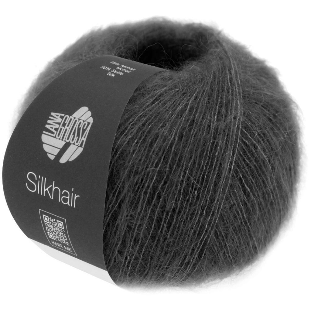 Lana Grossa Silkhair, Farbe 183 Anthrazit – Mohair und Seide bei Lieblingsgarn