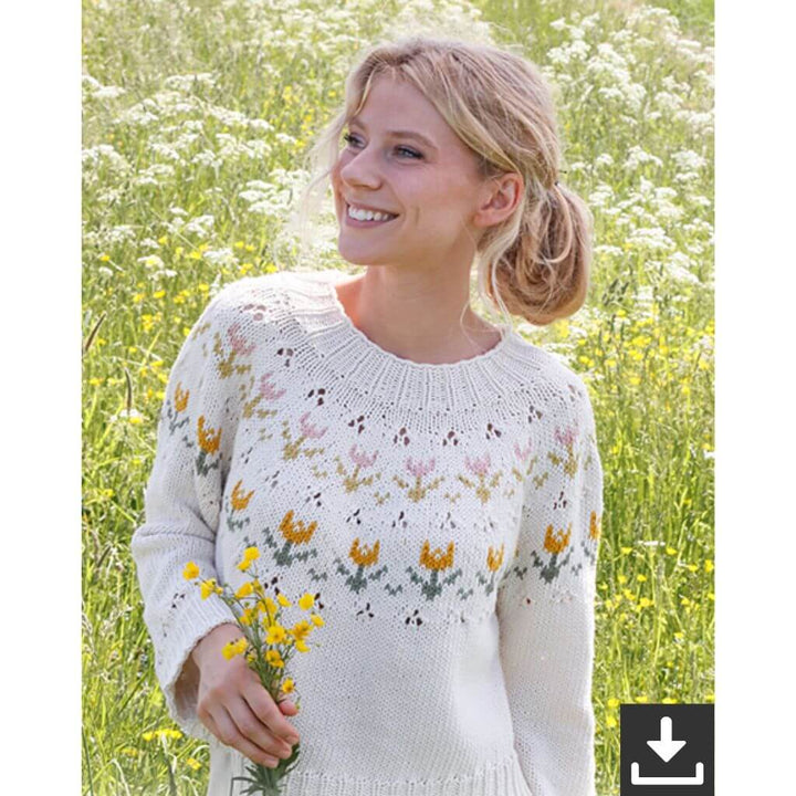 Drops Design Pattern Damen Pullover Spring Messenger Strickset - Drops (PDF) bei bei bei bei bei bei bei bei Lieblingsgarn