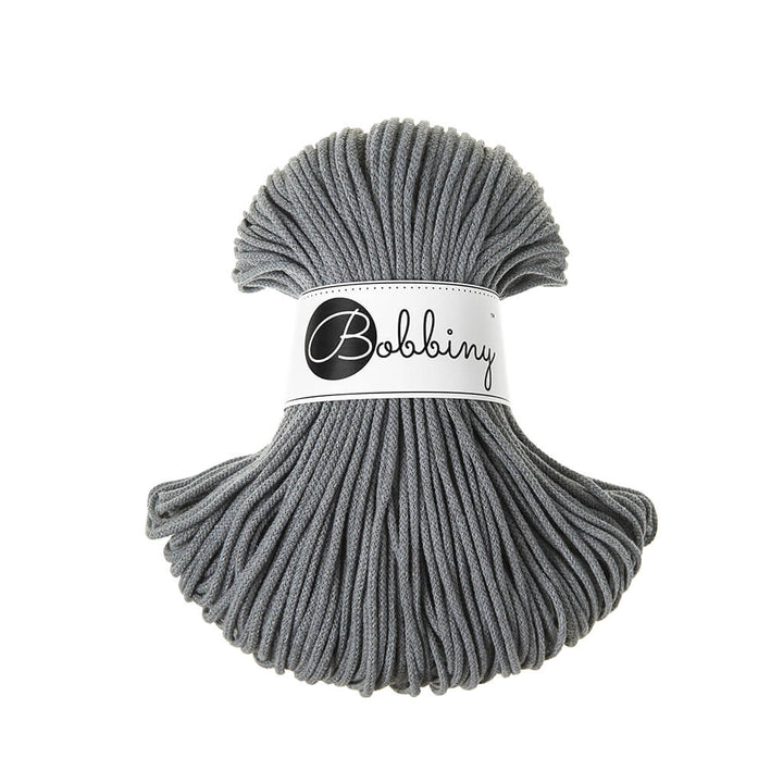 Bobbiny Kordel Junior 3mm x 100 m, Farbe Steel – Baumwolle bei Lieblingsgarn