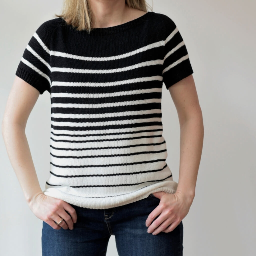 Strickauszeit Shirt Black and White Tee Strickanleitung - Strickauszeit (PDF) bei bei bei bei bei bei bei bei Lieblingsgarn