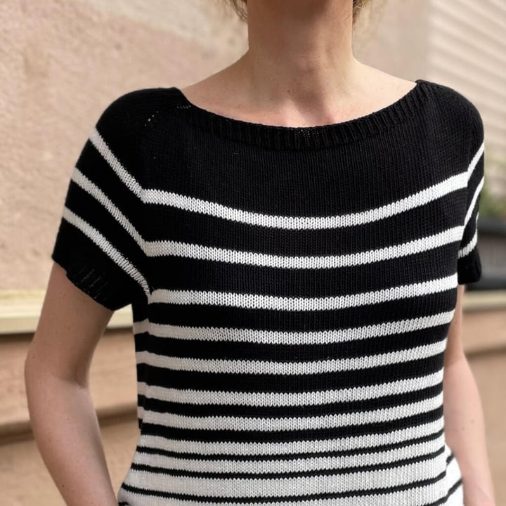 Strickauszeit Shirt Black and White Tee Strickanleitung - Strickauszeit (PDF) bei bei bei bei bei bei bei bei Lieblingsgarn