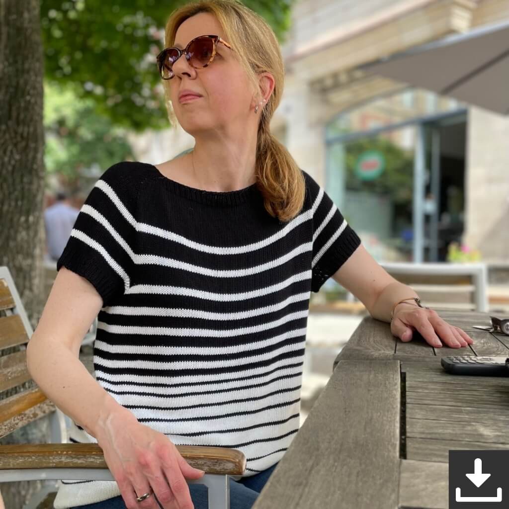 Strickauszeit Shirt Black and White Tee Strickanleitung - Strickauszeit (PDF) bei bei bei bei bei bei bei bei Lieblingsgarn