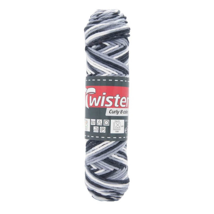 Twister Curly 8F Color 50g, Farbe 104 Silber/Grau – Baumwolle bei Lieblingsgarn
