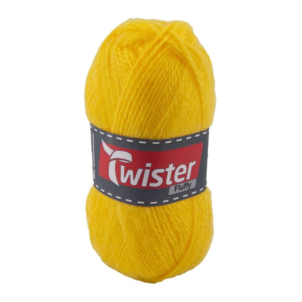 Twister Fluffy 50g - flauschige Wolle, Farbe 22 Sonnengelb – Acryl bei Lieblingsgarn