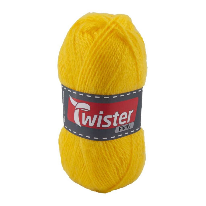 Twister Fluffy 50g - flauschige Wolle, Farbe 22 Sonnengelb – Acryl bei Lieblingsgarn
