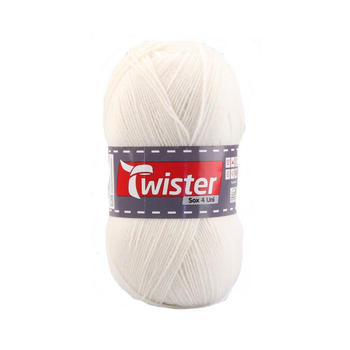 Twister Sox 100g Uni - Sockenwolle, Farbe 10 Weiss – Polyamid und Schurwolle bei Lieblingsgarn