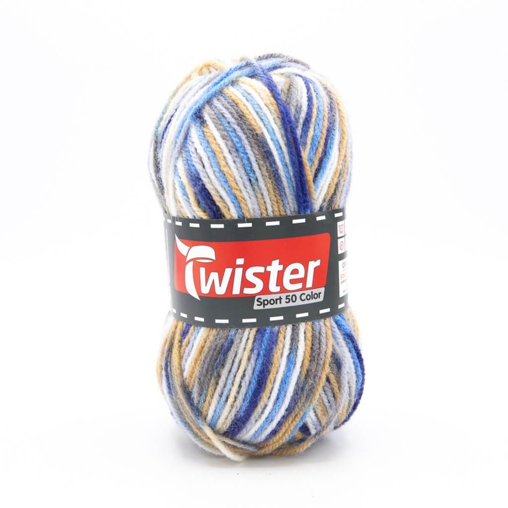 Twister Sport 50 Color, Farbe 01 Blau/Beige – Polyacryl bei Lieblingsgarn