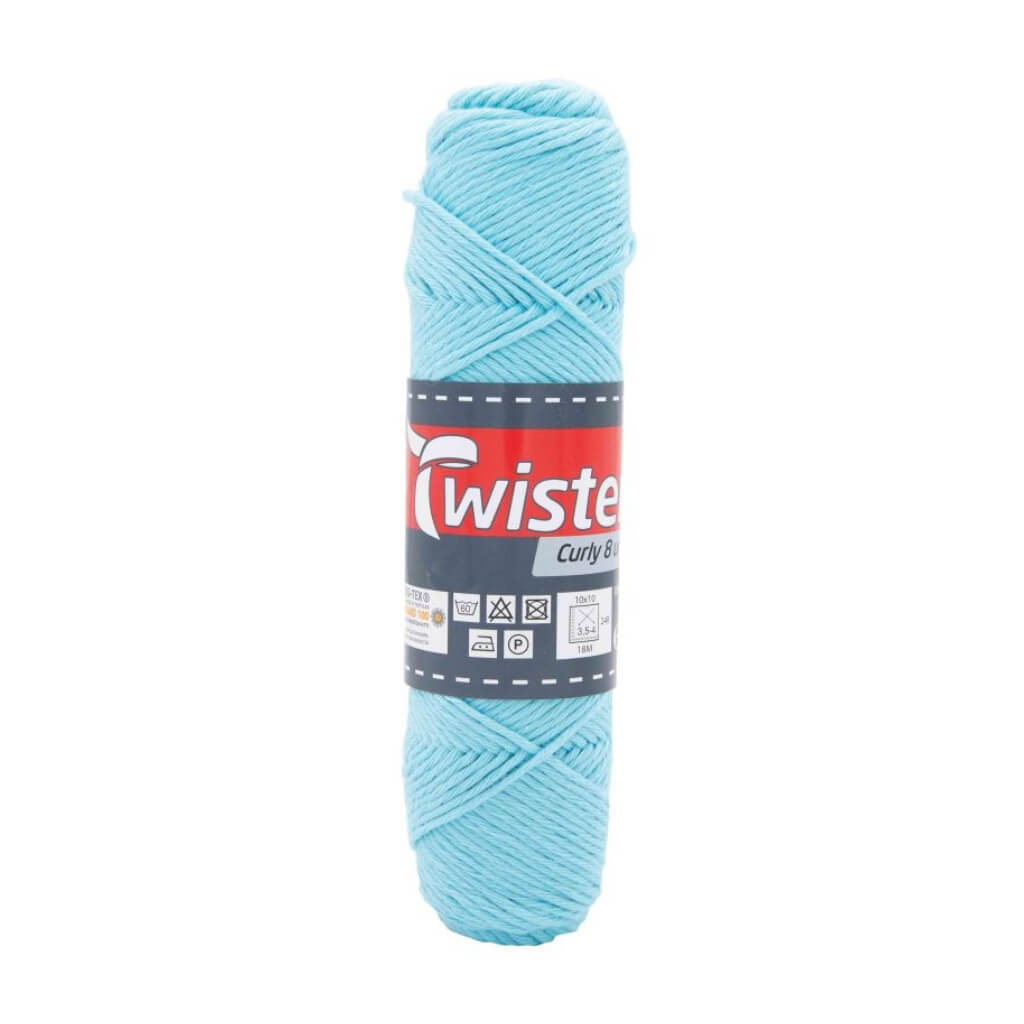 Twister Curly 8 50g - Topflappengarn, Farbe 61 Hell Tuerkis – Baumwolle bei Lieblingsgarn