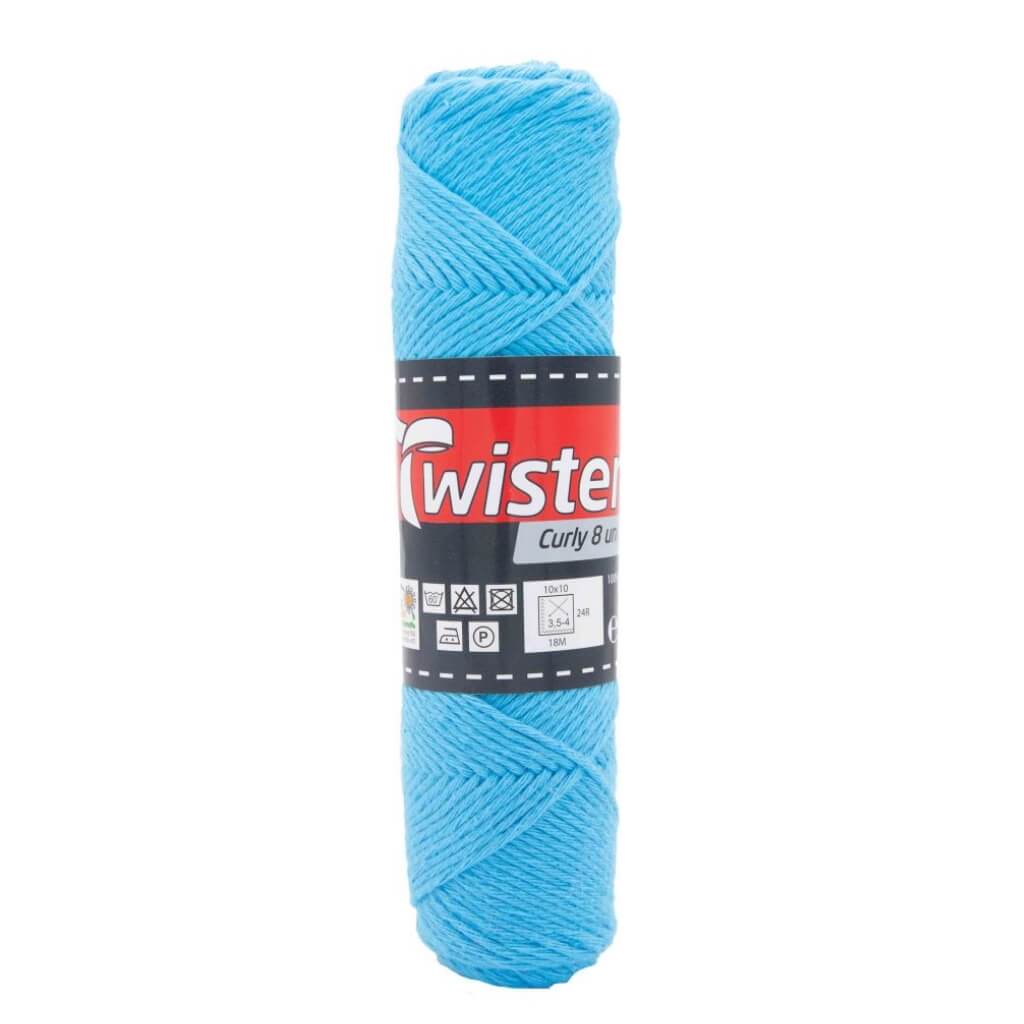 Twister Curly 8 50g - Topflappengarn, Farbe 65 Tuerkis – Baumwolle bei Lieblingsgarn