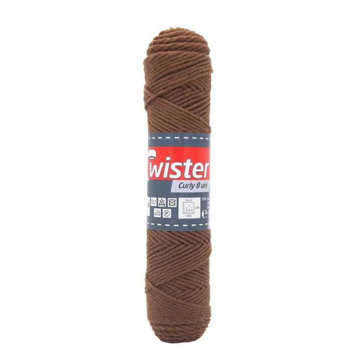 Twister Curly 8 50g - Topflappengarn, Farbe 88 Braun – Baumwolle bei Lieblingsgarn