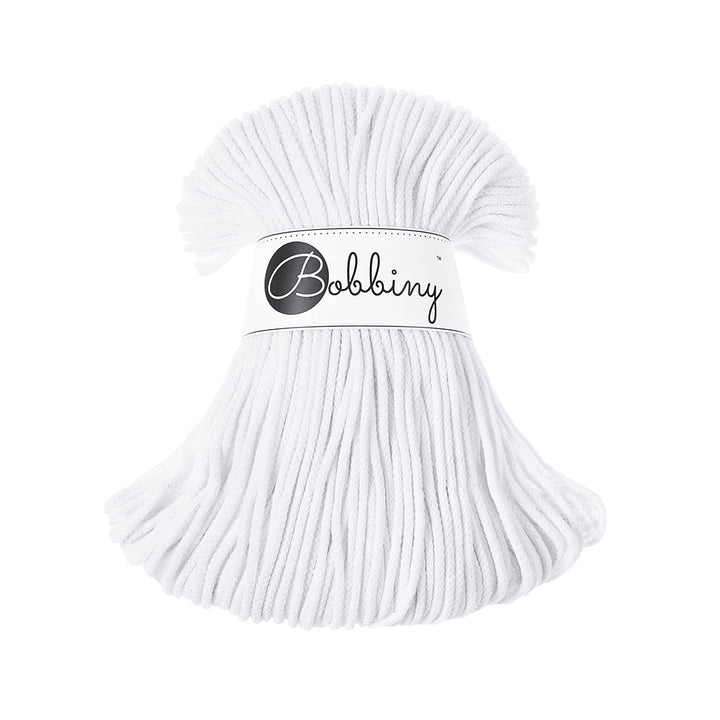 Bobbiny Kordel Junior 3mm x 100 m, Farbe White – Baumwolle bei Lieblingsgarn