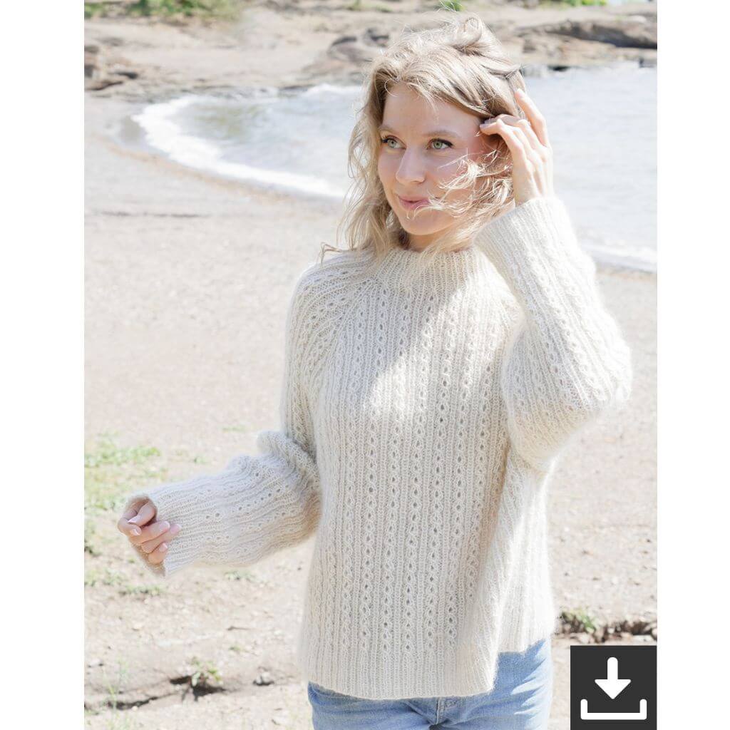 Drops Design Pattern Damen Pullover Winter Pearl Sweater Strickset - Drops (PDF) bei bei bei bei bei bei bei Lieblingsgarn