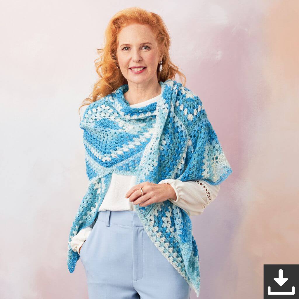 Woolly Hugs Pattern Damen Stola Geolina Häkelanleitung - Woolly Hugs (PDF) bei bei bei bei bei bei bei bei Lieblingsgarn