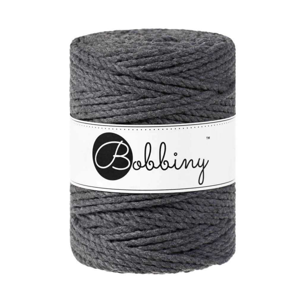 Bobbiny Makramee Garn 5 mm x 100 m gedreht Charcoal bei bei bei bei bei bei bei bei bei bei bei bei Lieblingsgarn